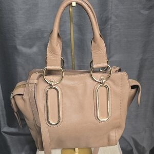 See By Chloe Tan Satchel with Gold Accents